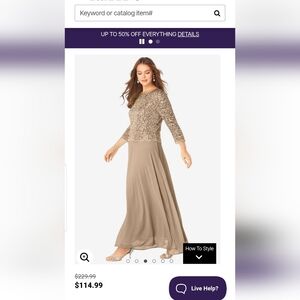 Roaman's Tan A-Line Dress